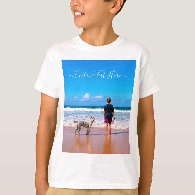 Camiseta Texto personalizado de la foto de su Mascota y Per (Anverso)