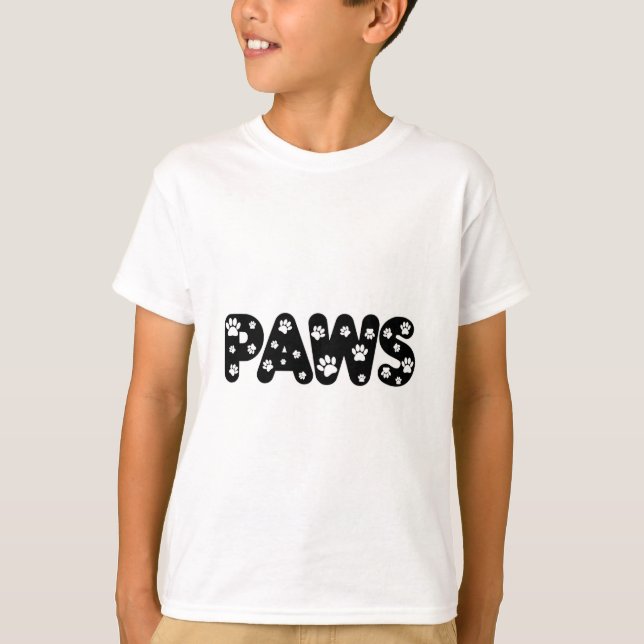 Camiseta Texto Personalizado de las garras de perro (Anverso)