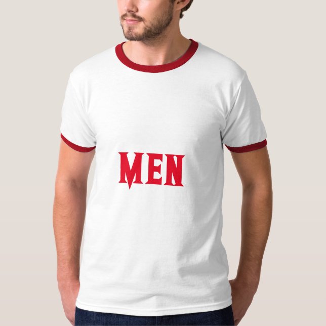 Camiseta Texto Personalizado de los hombres Color rojo Ring (Anverso)