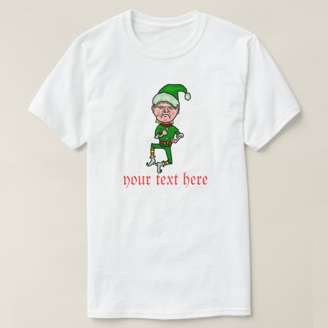 Camiseta Texto personalizado duende enojado divertido del (Diseño del anverso)