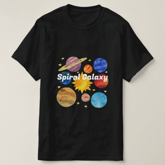 Camiseta texto personalizado Galaxia espiral l Gráfico colo (Diseño del anverso)