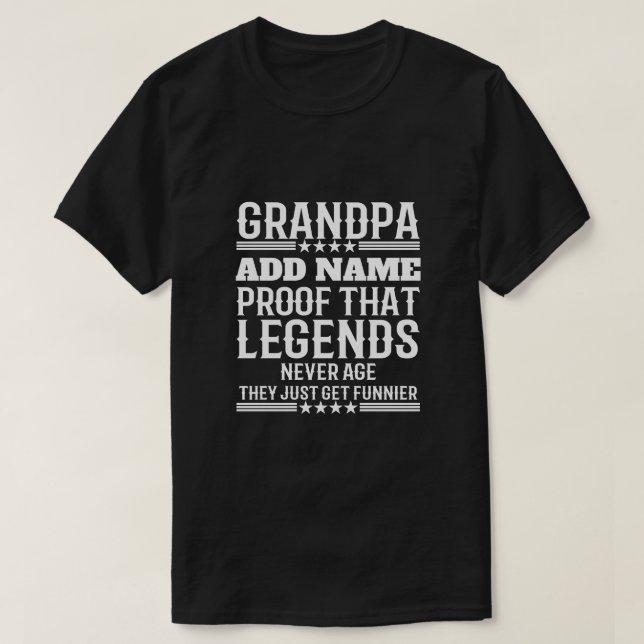 Camiseta Texto personalizado Gracioso Abuelo prueba de las  (Diseño del anverso)