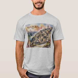 Camiseta Texto personalizado Matera Italia Viaje Sassi di M