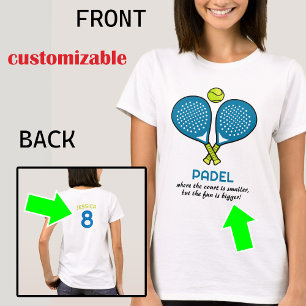 Camiseta 🎾 texto Personalizado, Padel Passion Tee