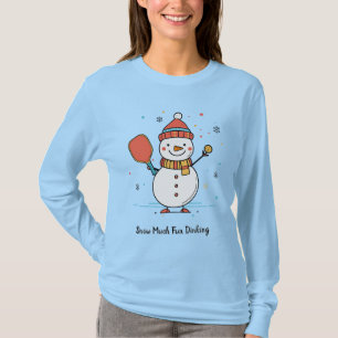 Camiseta Texto personalizado Pickleball Snowman Cheer