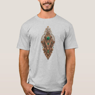 Camiseta Texto personalizado steampunk tribal esmeralda gem