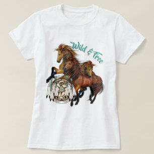 Camiseta Texto personalizado tres sementales silvestres y c