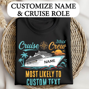Camiseta Texto Personalizado Tripulación de Crucero Más Pro