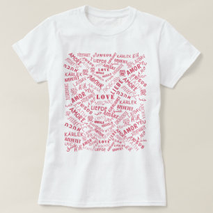 Camiseta Texto políglota Love T-Shirt