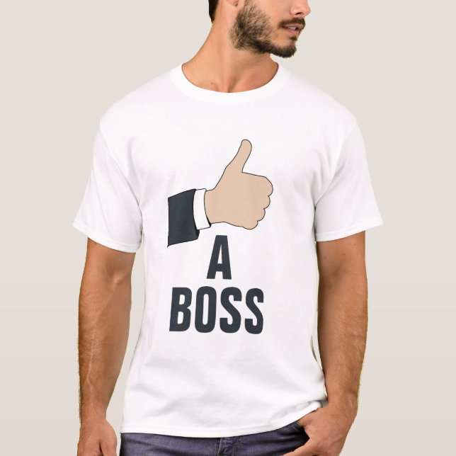 Camiseta Texto positivo humorístico de negocios COMO UN JEF (Anverso)