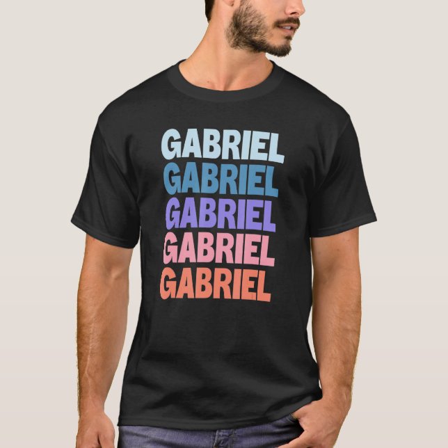 Camiseta Texto repetido moderno Gabriel (Anverso)