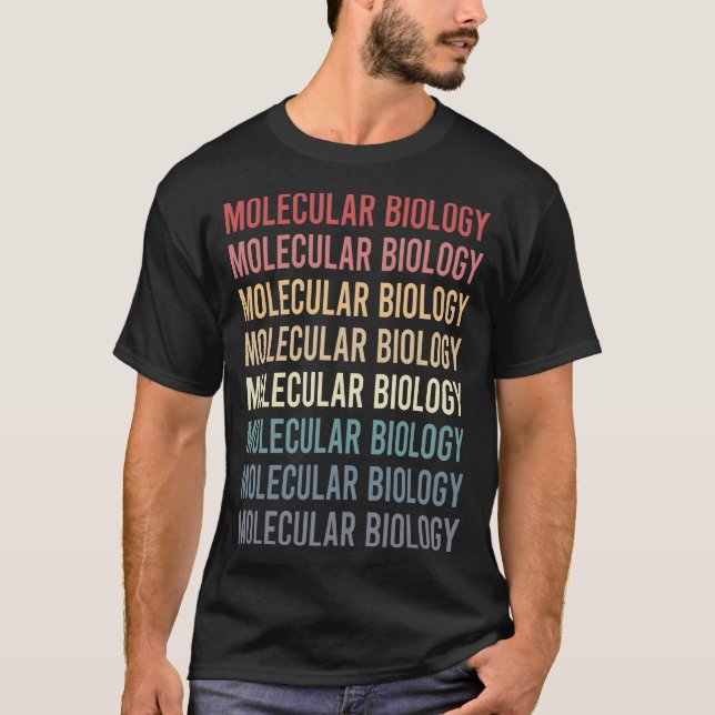 Camiseta Texto Retro Biología Molecular Biólogo (Anverso)