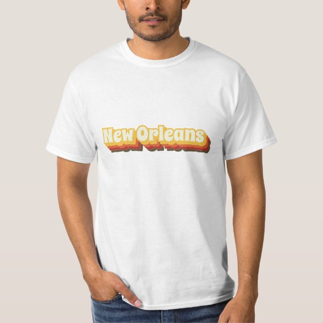 Camiseta Texto retro de Nueva Orleans (Anverso)