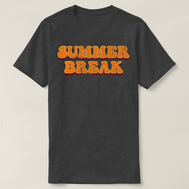 Camiseta Texto retro de vacaciones de verano (Diseño del anverso)