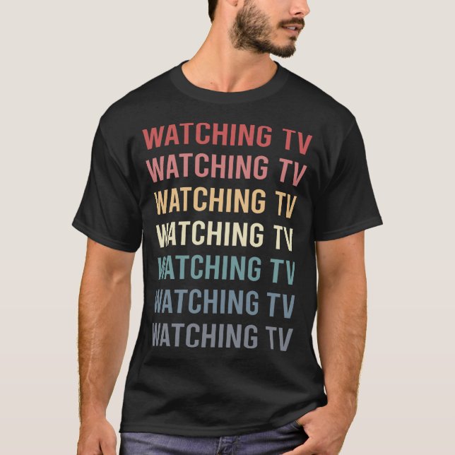 Camiseta Texto Retro Viendo TV (Anverso)