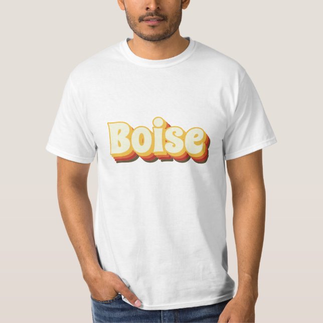Camiseta Texto retro vintage de Boise (Anverso)