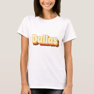 Camiseta Texto Retro Vintage de Dallas