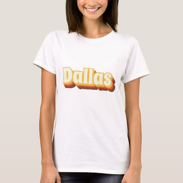 Camiseta Texto Retro Vintage de Dallas (Anverso)