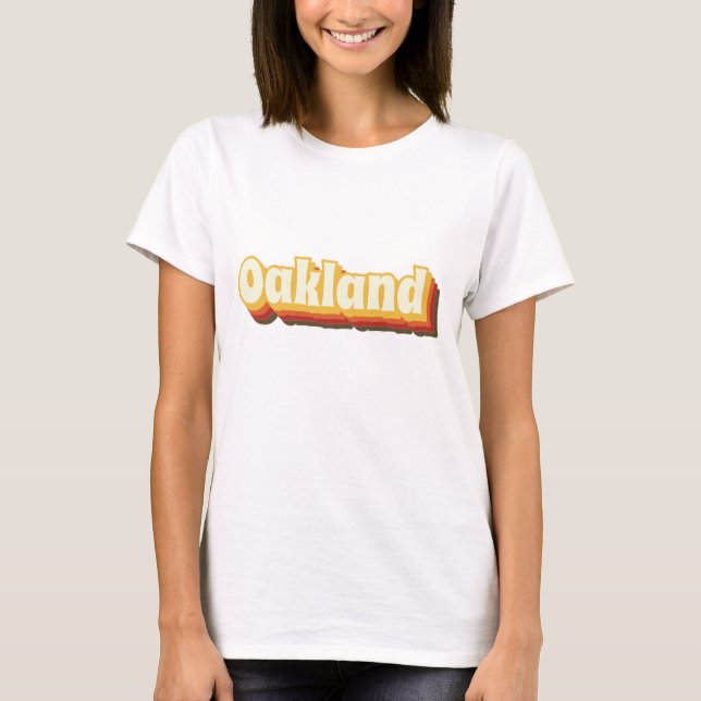 Camiseta Texto retro vintage de Oakland (Anverso)