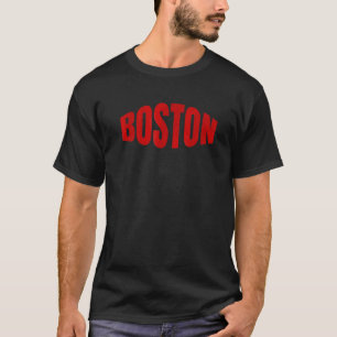 Camiseta Texto rojo de estilo de variación de Boston