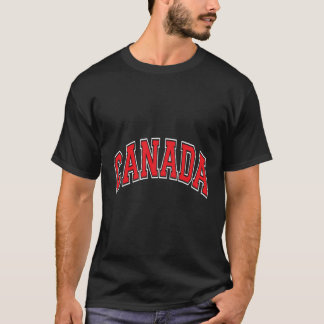 Camiseta Texto rojo de estilo de variación de Canadá con co