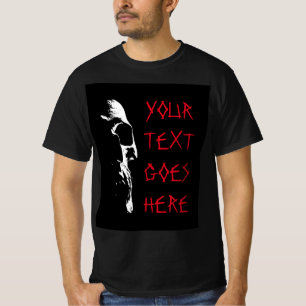 Camiseta Texto Rojo Distorsionado Hombres Halloween Calaver