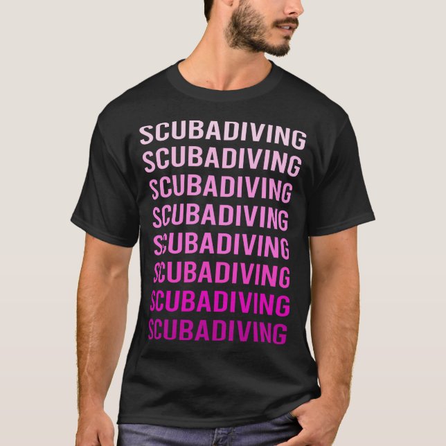 Camiseta Texto Rosa Buceo Buzo (Anverso)