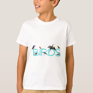 Camiseta texto sobre aves especies de aves observación de a