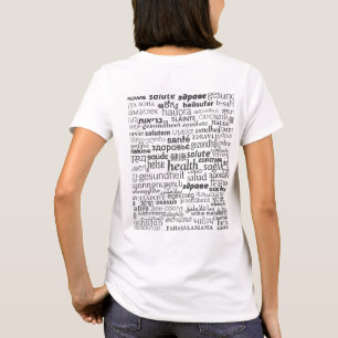 Camiseta Texto T-Shirt Multi Language Health Word Your Colo