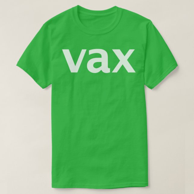 Camiseta Texto vax en la tipografía mínima blanca (Diseño del anverso)