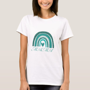 Camiseta Texto verde arcoiris y mamá