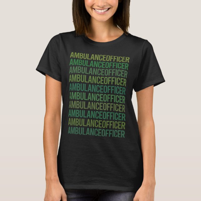 Camiseta Texto verde - Oficial de ambulancia (Anverso)