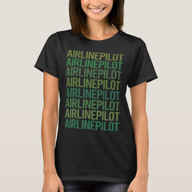 Camiseta Texto Verde - Piloto de Aerolínea (Anverso)