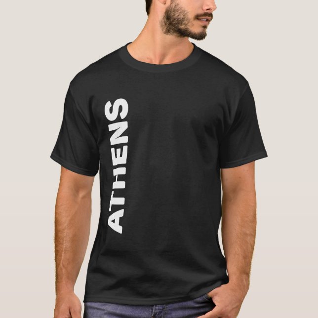 Camiseta Texto vertical de Atenas (Anverso)