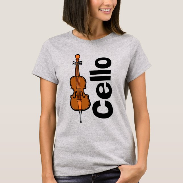 Camiseta Texto vertical de Cello (Anverso)