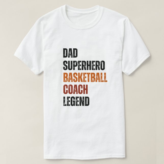 Camiseta texto vintage del entrenador de baloncesto leyenda (Diseño del anverso)