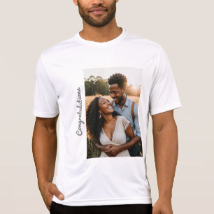 Camiseta texto y foto personalizados de compromiso 