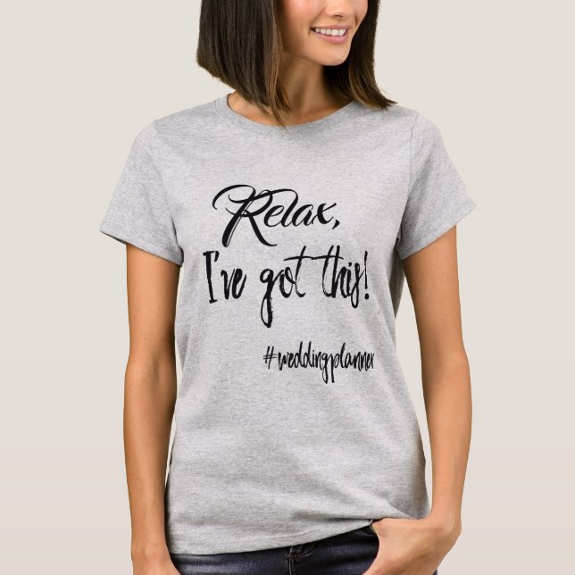 Camiseta Textografía del planificador de bodas de moda (Anverso)