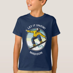 Camiseta Textos y nombre personalizado Ropa SNOWBOARDER