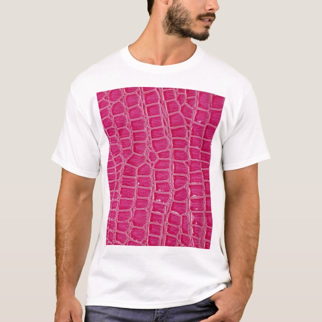 Camiseta Textura con patrones de ligador rosa (Anverso)