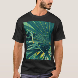 Camiseta Textura con Tedado de hojas de palmera a rayas