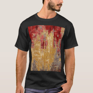 Camiseta Textura de alfombra roja-dorada oriental.