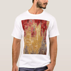 Camiseta Textura de alfombra roja-dorada oriental.