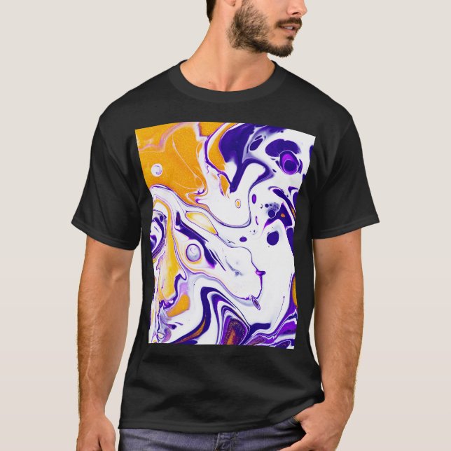 Camiseta Textura de arte fluido: pinturas giratorias. (Anverso)