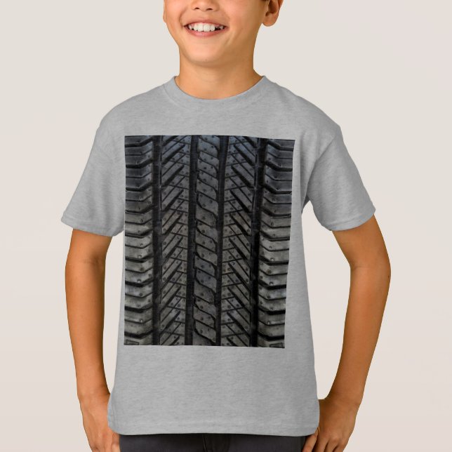 Camiseta Textura de automoción estilo neumático de caucho (Anverso)