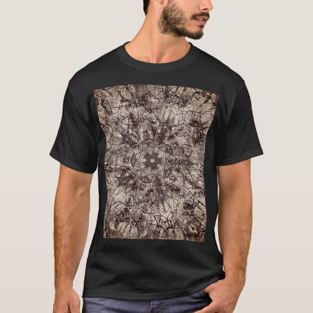 Camiseta Textura de época Mandala Dibujo ornamental (Anverso)