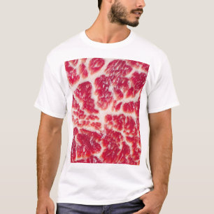 Camiseta Textura de filete de carne de ternera con marmol
