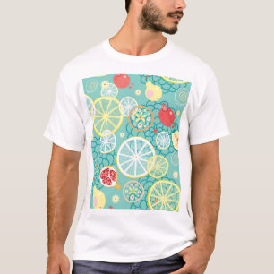 Camiseta Textura de fruta, fondo vibrante.
