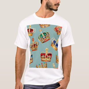 Camiseta Textura de la moda barroca de la corona dorada