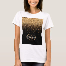 Camiseta Textura de lujo elegante con destellos de oro
